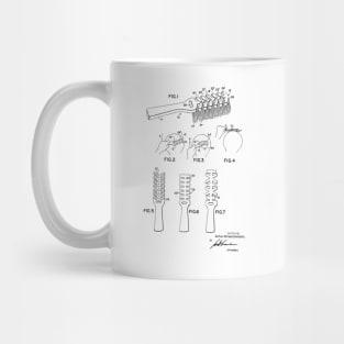 hair brush vintage patent drawing Mug